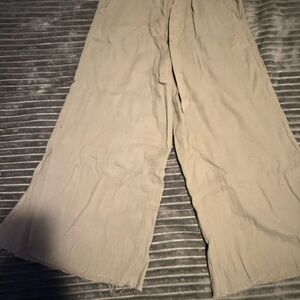 Wide-Leg Linen Blend Pants